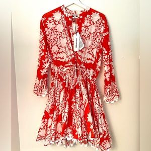 JULIET DUNN NWT Palladio Print RARE! shirtdress UK SZ 3 / US L